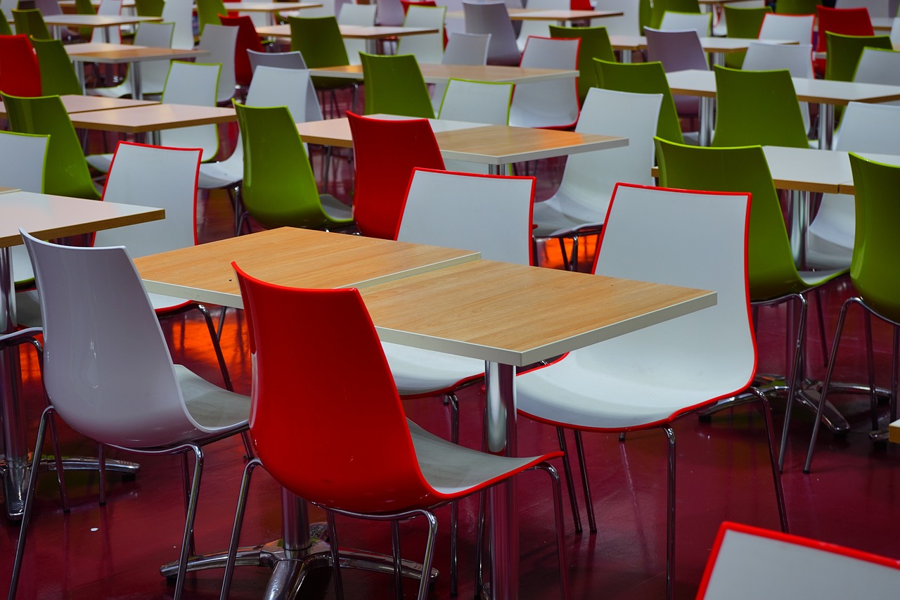 tables, chairs, sitting area